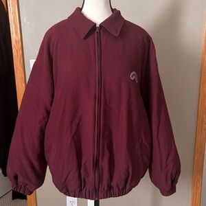 Women's Burgundy Bomber Jacket - Unbranded